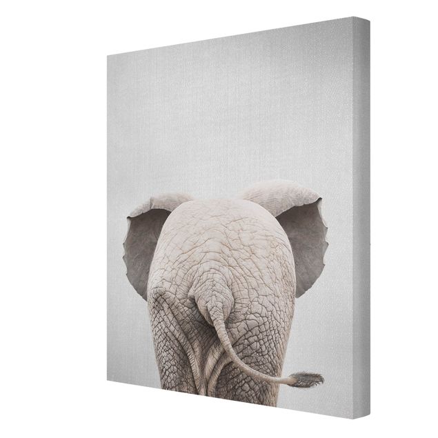 Wandbilder Wohnzimmer modern Baby Elefant von hinten