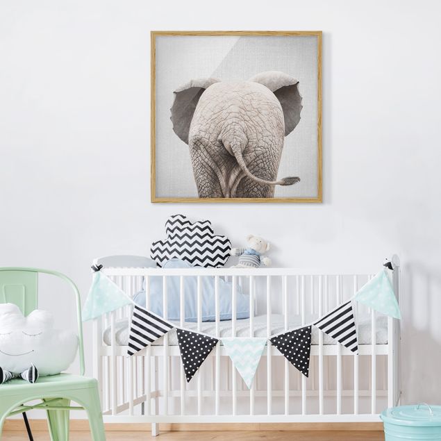 Wandbilder mit Rahmen Baby Elefant von hinten