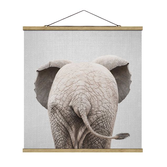Poster Tiere Baby Elefant von hinten