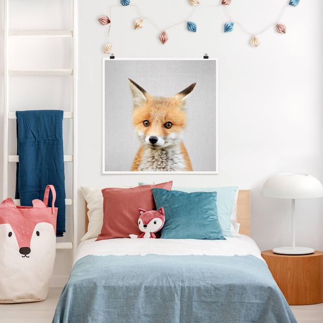 Poster Kinderzimmer Tiere Baby Fuchs Fritz