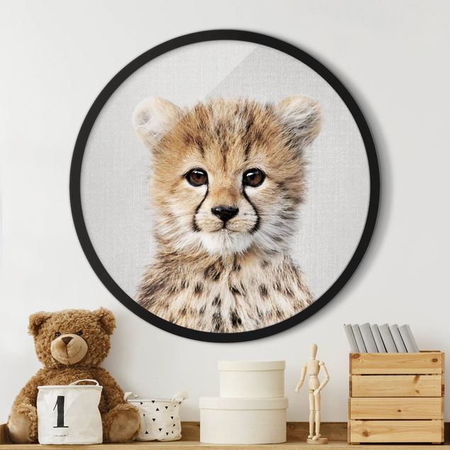 Wandbild rund Baby Gepard Gino