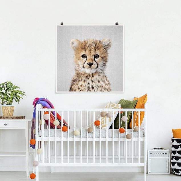 Poster Kinderzimmer Tiere Baby Gepard Gino