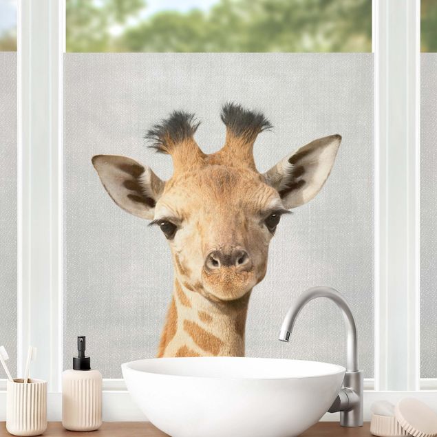 Tier Fensterbilder Baby Giraffe Gandalf