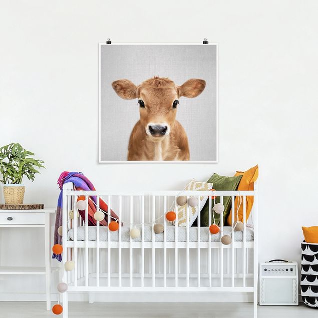 Poster Kinderzimmer Tiere Baby Kuh Kira