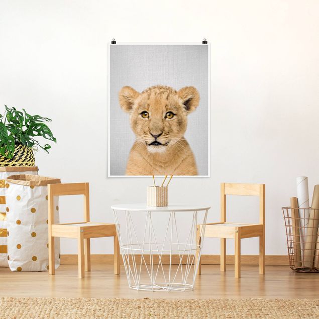Poster Kinderzimmer Tiere Baby Löwe Luca