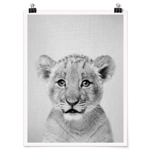 Poster Tiere Baby Löwe Luca Schwarz Weiß