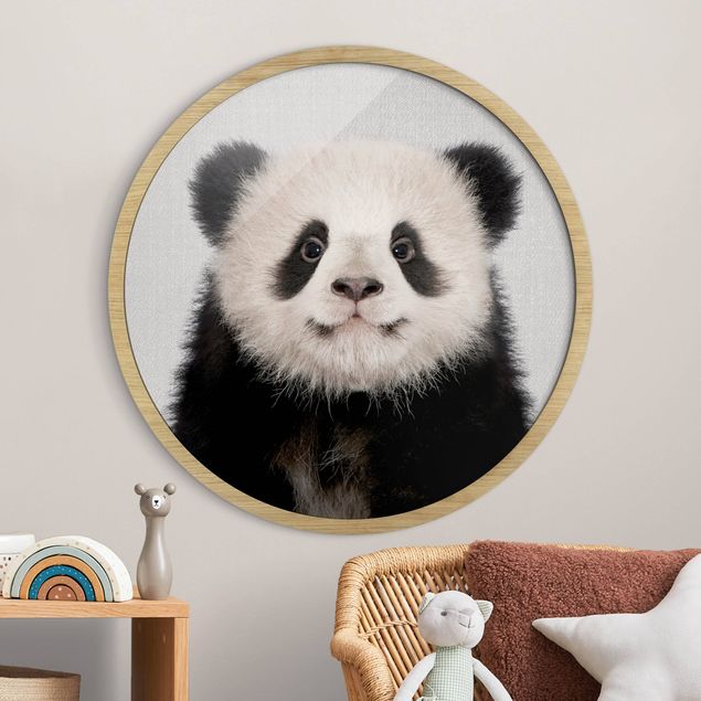 Wandbild rund Baby Panda Prian