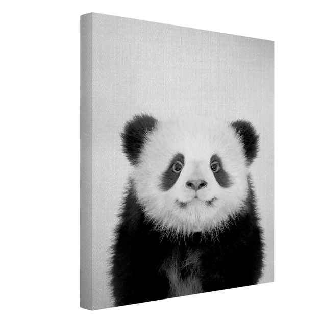 Tierbilder auf Leinwand Baby Panda Prian Schwarz Weiß