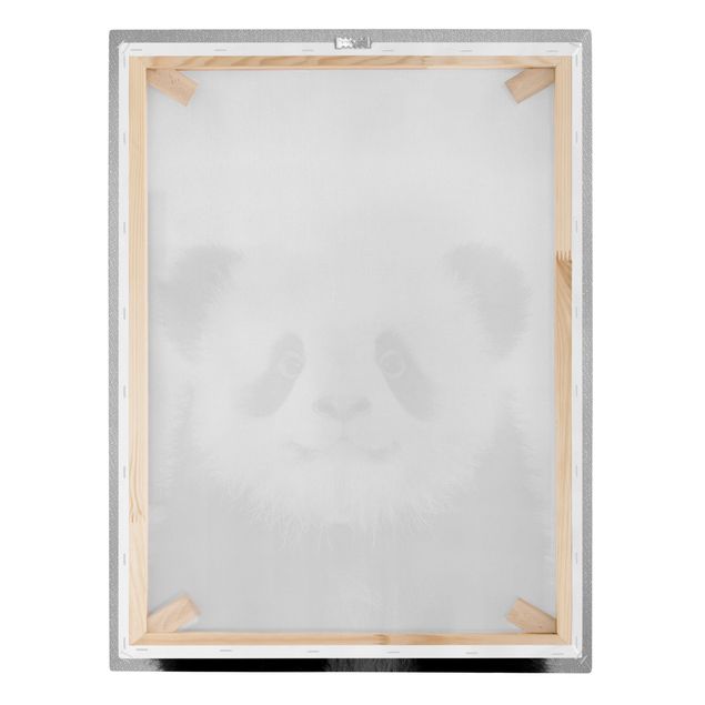 Schöne Leinwandbilder Baby Panda Prian Schwarz Weiß