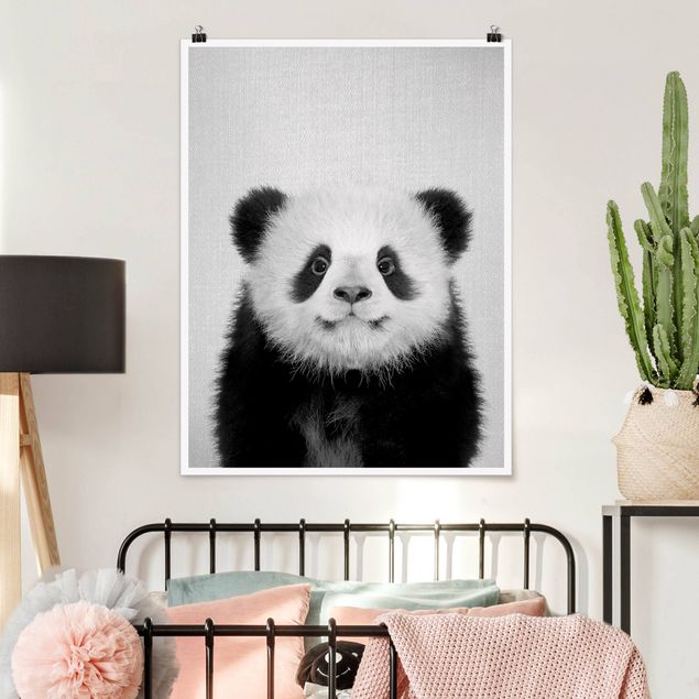 Wandbilder Tiere Baby Panda Prian Schwarz Weiß