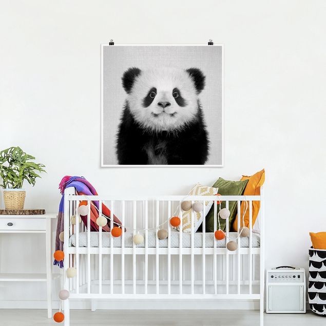 Poster Kinderzimmer Tiere Baby Panda Prian Schwarz Weiß