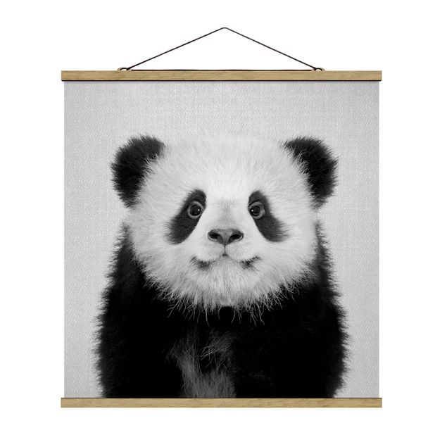 Tierposter Baby Panda Prian Schwarz Weiß