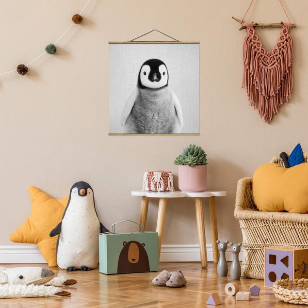 Wandbilder Baby Pinguin Pepe Schwarz Weiß