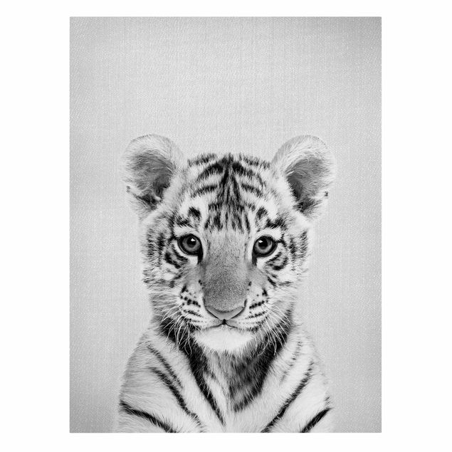 Wandbilder Schwarz-Weiß Baby Tiger Thor Schwarz Weiß