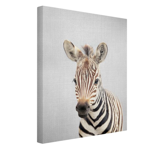 Leinwandbilder Schwarz-Weiß Baby Zebra Zoey