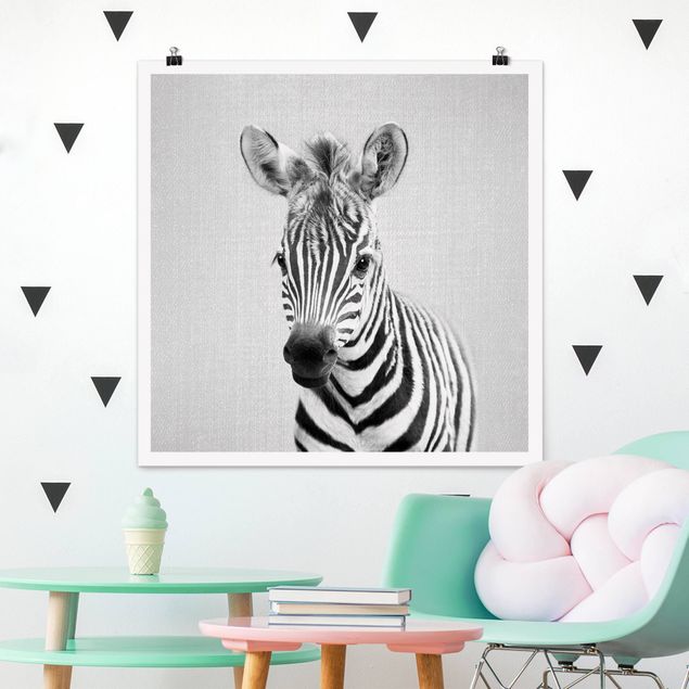Wandbilder Tiere Baby Zebra Zoey Schwarz Weiß