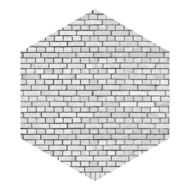 Weiße Tapeten Backstein Mauer Weiß