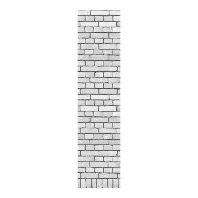 Schiebegardinen mit Motiv 3-teilig Backstein Mauer Weiß