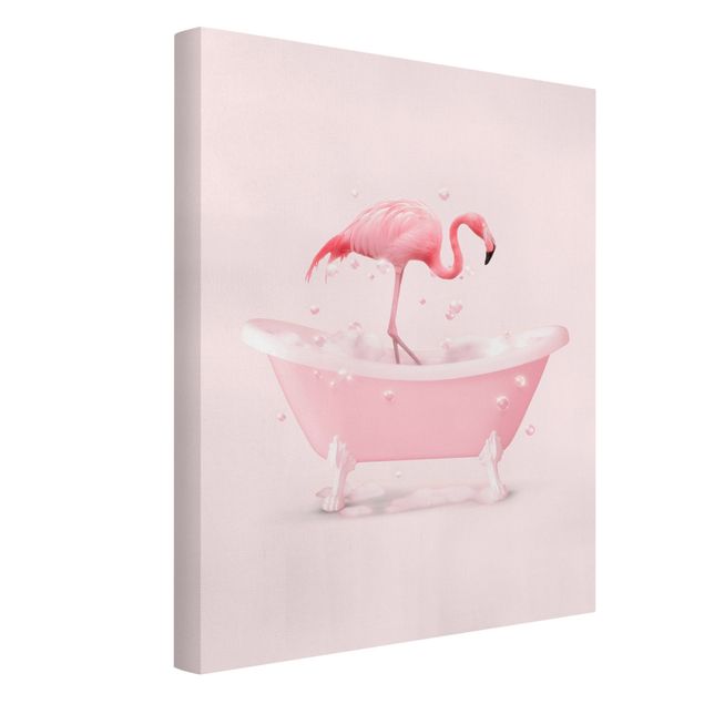 Leinwandbilder Blumen Badewannen Flamingo