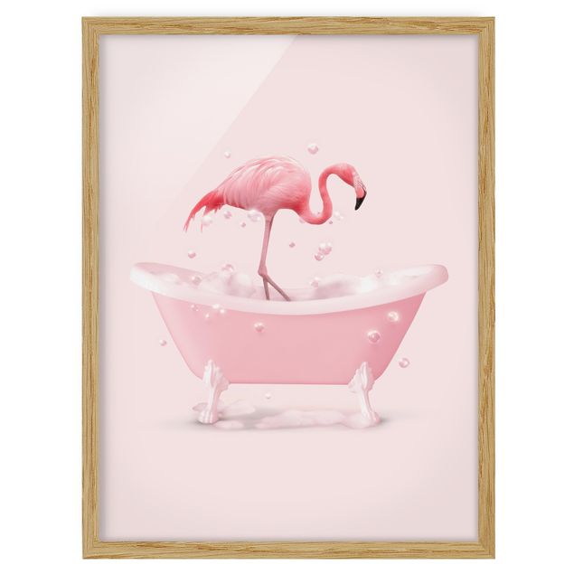 Gerahmte Bilder Badewannen Flamingo