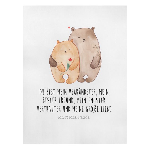 Leinwand Kunstdruck Mr. & Mrs. Panda - Bär - Große Liebe