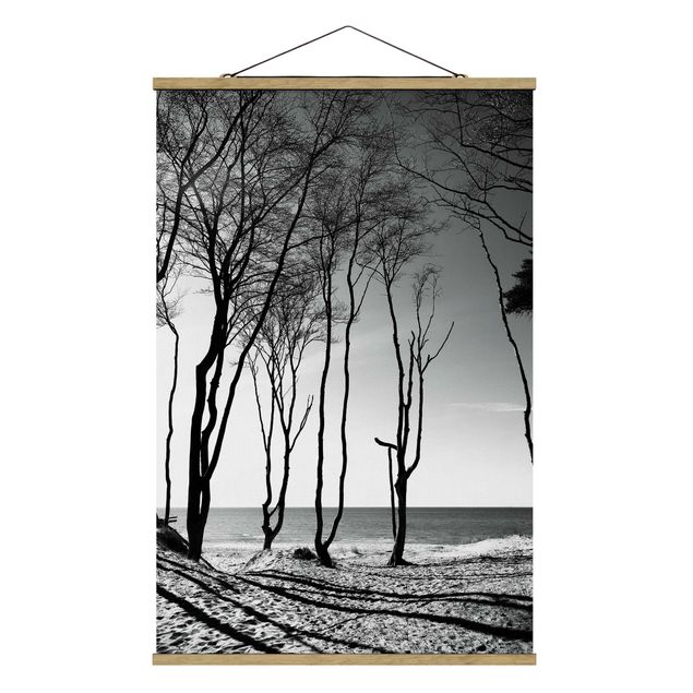 Stoffbild mit Posterleisten - Bäume an der Ostsee - Hochformat 2:3