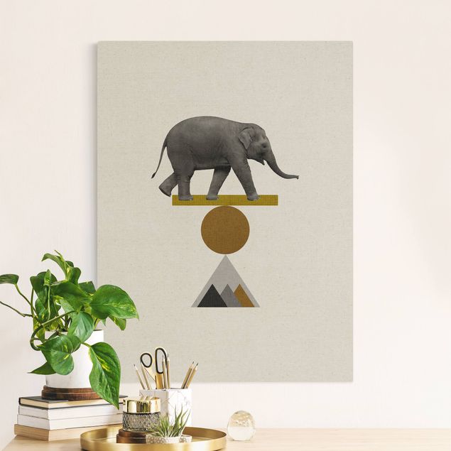 Wandbilder XXL Balancekunst Elefant