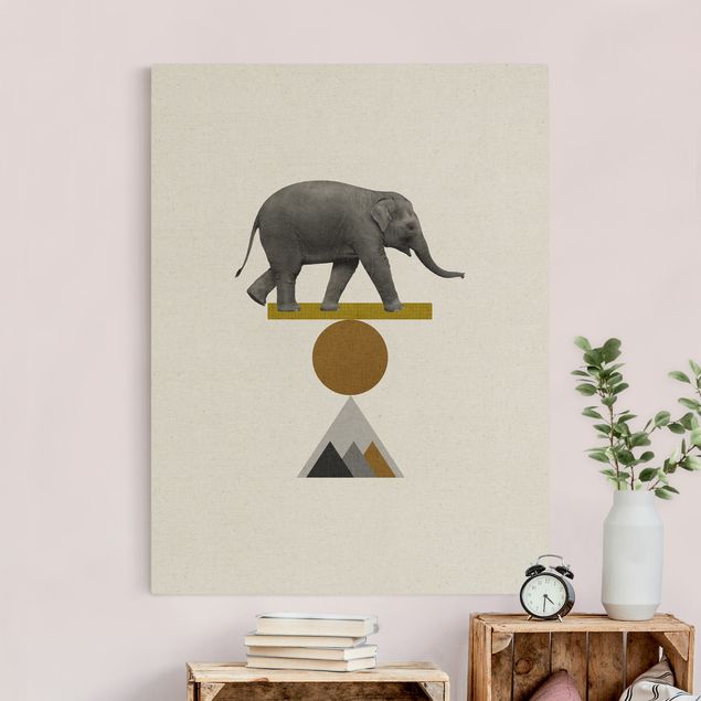 Kunstdrucke auf Leinwand Balancekunst Elefant