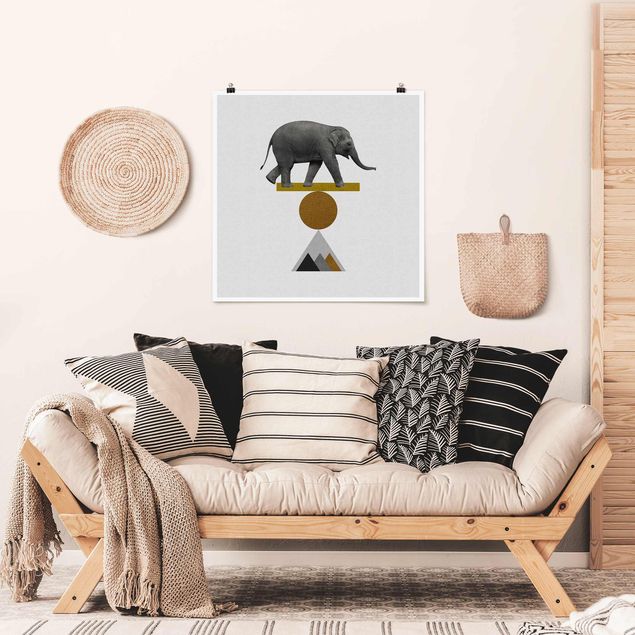 Kunstkopie Poster Balancekunst Elefant