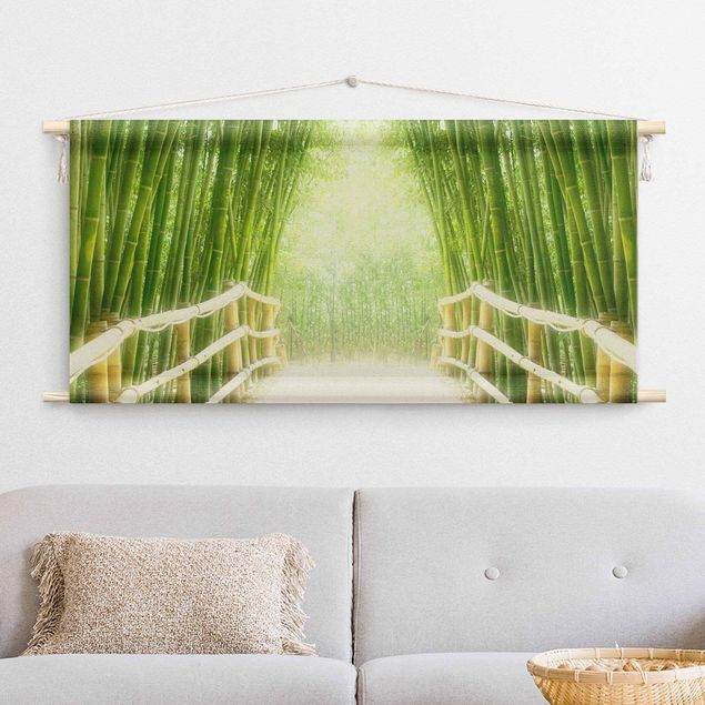 Wandbehang Stoffbild Bamboo Way
