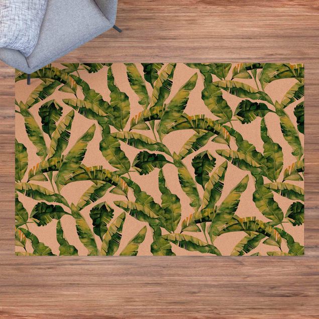 Teppiche Bananenblatt Aquarell Muster