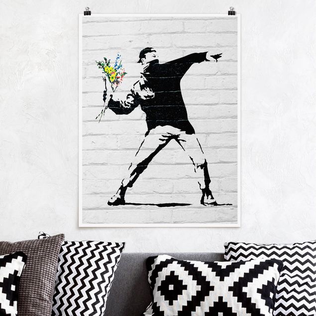 Poster Illustration Blumenwerfer - Brandalised ft. Graffiti by Banksy