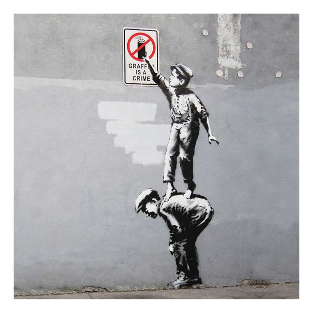 Bilder auf Glas Graffiti Is A Crime - Brandalised ft. Graffiti by Banksy