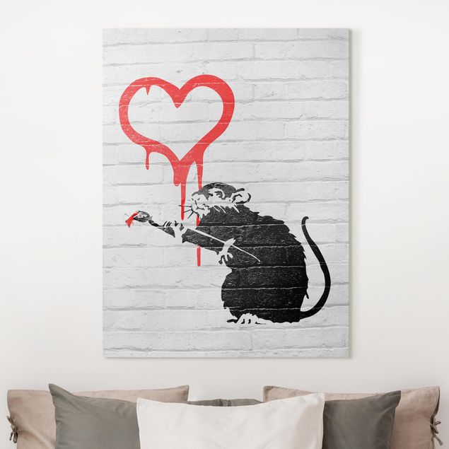 Leinwand Bilder XXL Love Rat - Brandalised ft. Graffiti by Banksy