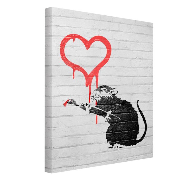Moderne Leinwandbilder Wohnzimmer Love Rat - Brandalised ft. Graffiti by Banksy