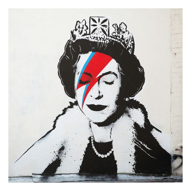 Glasbilder Queen Lizzie Stardust - Brandalised ft. Graffiti by Banksy