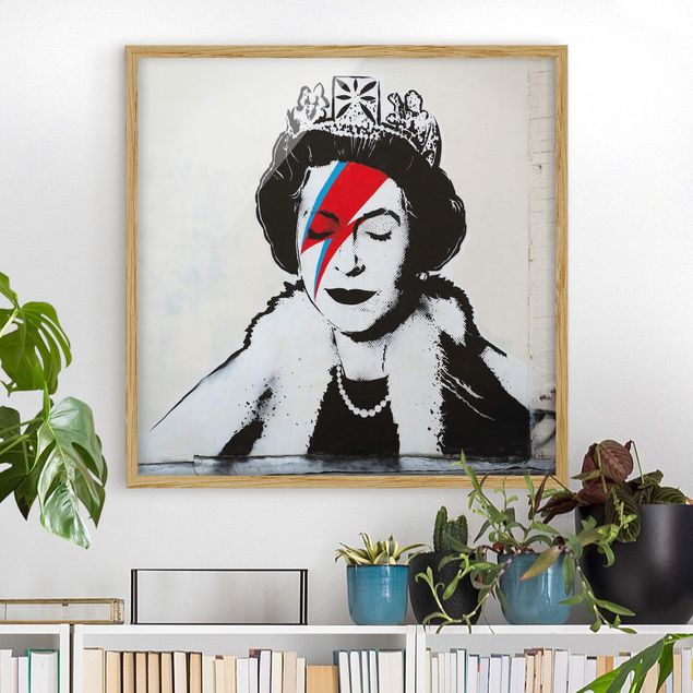 Kunstdruck Bilder mit Rahmen Queen Lizzie Stardust - Brandalised ft. Graffiti by Banksy