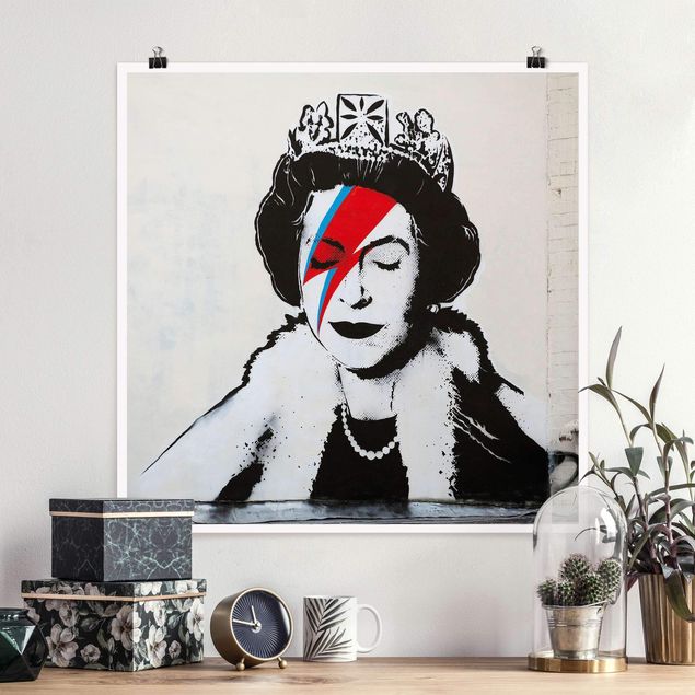 Poster Illustration Queen Lizzie Stardust - Brandalised ft. Graffiti by Banksy