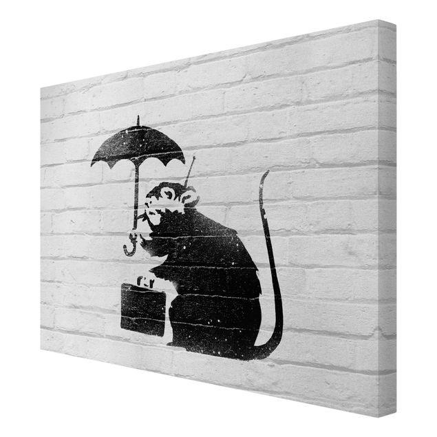 Schöne Wandbilder Ratte mit Regenschirm - Brandalised ft. Graffiti by Banksy