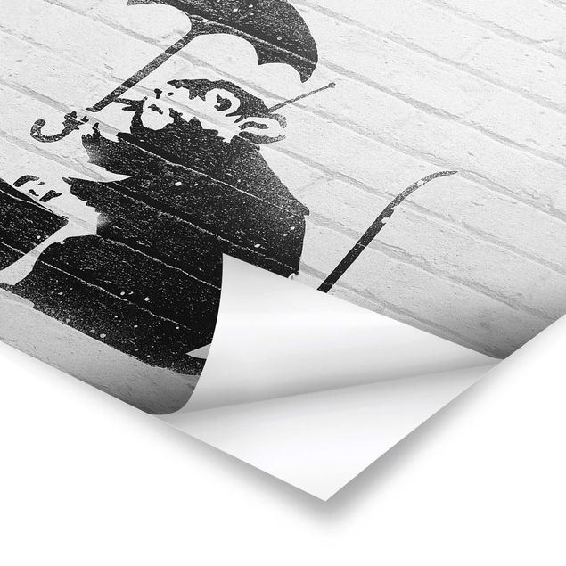 Poster bestellen Ratte mit Regenschirm - Brandalised ft. Graffiti by Banksy