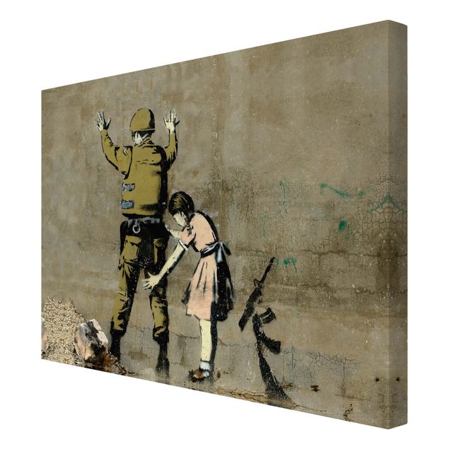 Bilder auf Leinwand Soldat und Mädchen - Brandalised ft. Graffiti by Banksy