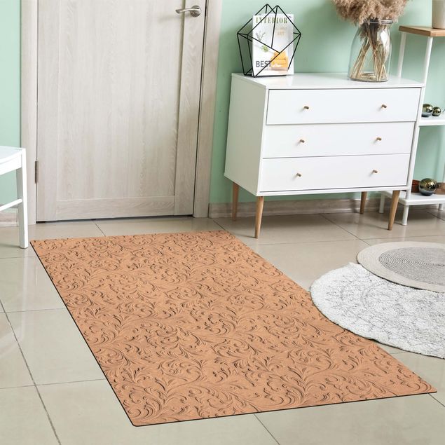 Moderner Teppich Barock Muster Gipsoptik