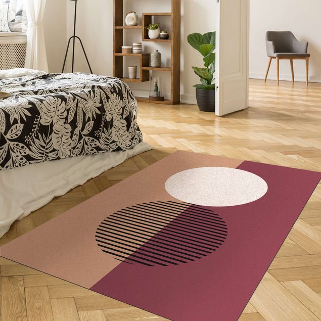 Teppich abstrakt Bauhaus Ulm Violett