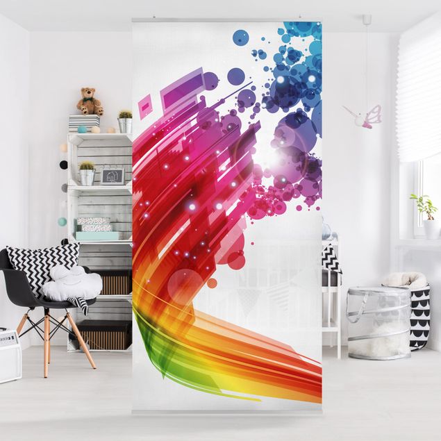 Raumteiler Vorhang Rainbow Wave and Bubbles