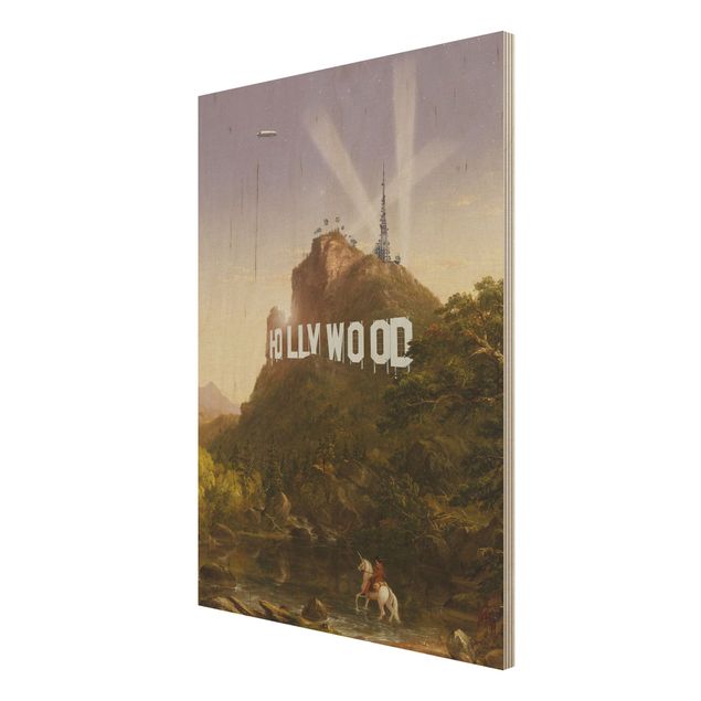 Wandbild Holz Gemälde Hollywood