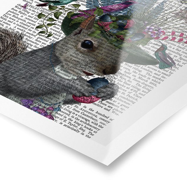 Poster mit Sprüchen Vogelfänger - Eichhörnchen mit Eicheln