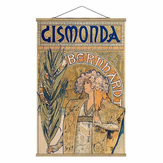 Stoffbilder Alfons Mucha - Plakat für Theaterstück Gismonda