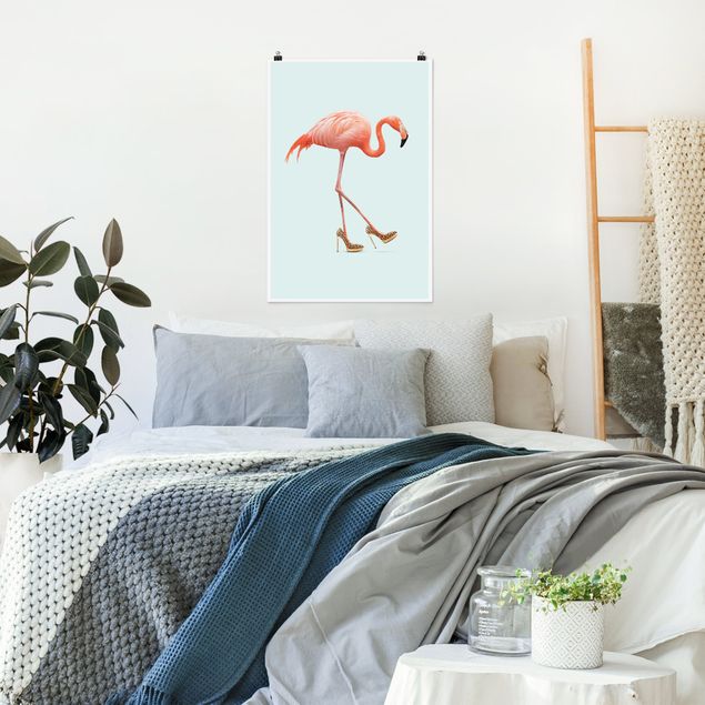 Kunstkopie Poster Flamingo mit High Heels
