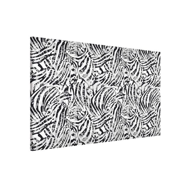 Wandbilder Tiere Zebramuster in Grautönen