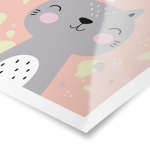 Poster - Freche Katze - Quadrat 1:1